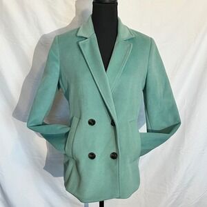 KOAJ Teal Double Breasted Pea Coat‎ Blazer Style Jacket Size 8